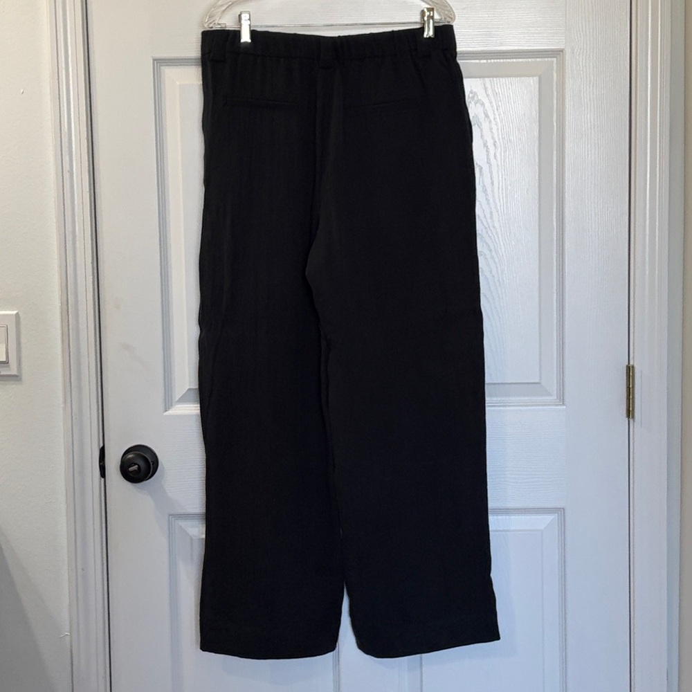 Black Womens Wide Leg Trouser Pants - Picture 3 of 5
